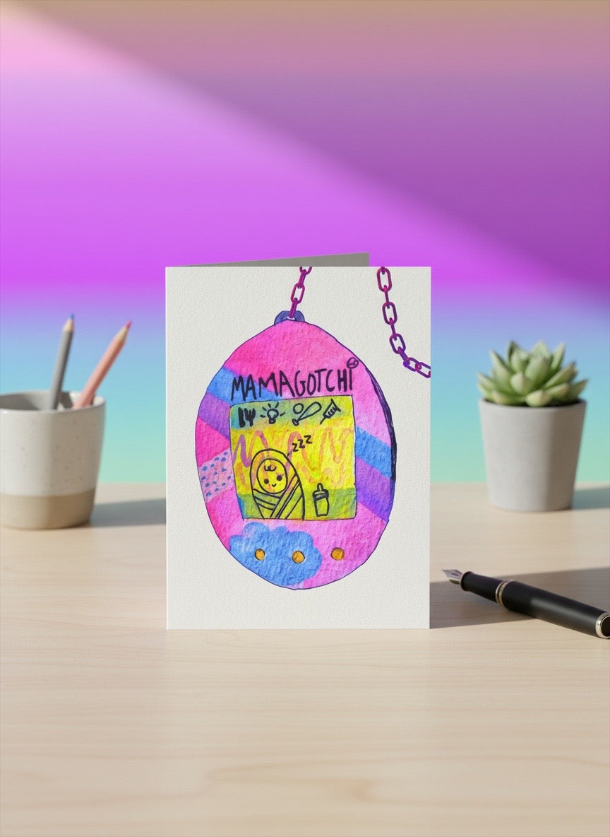 Mamagotchi - Single Greeting Card
