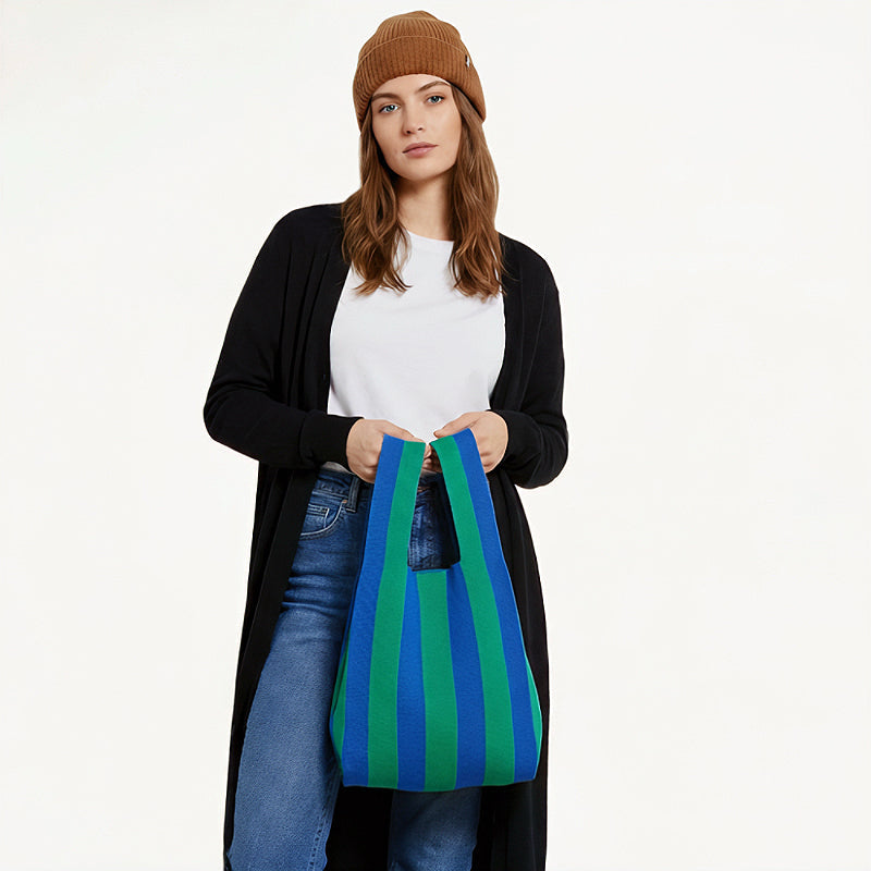 Stripe Woven Tote Bag