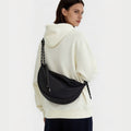 Casually Knotted Nylon Crescent Sling Bag