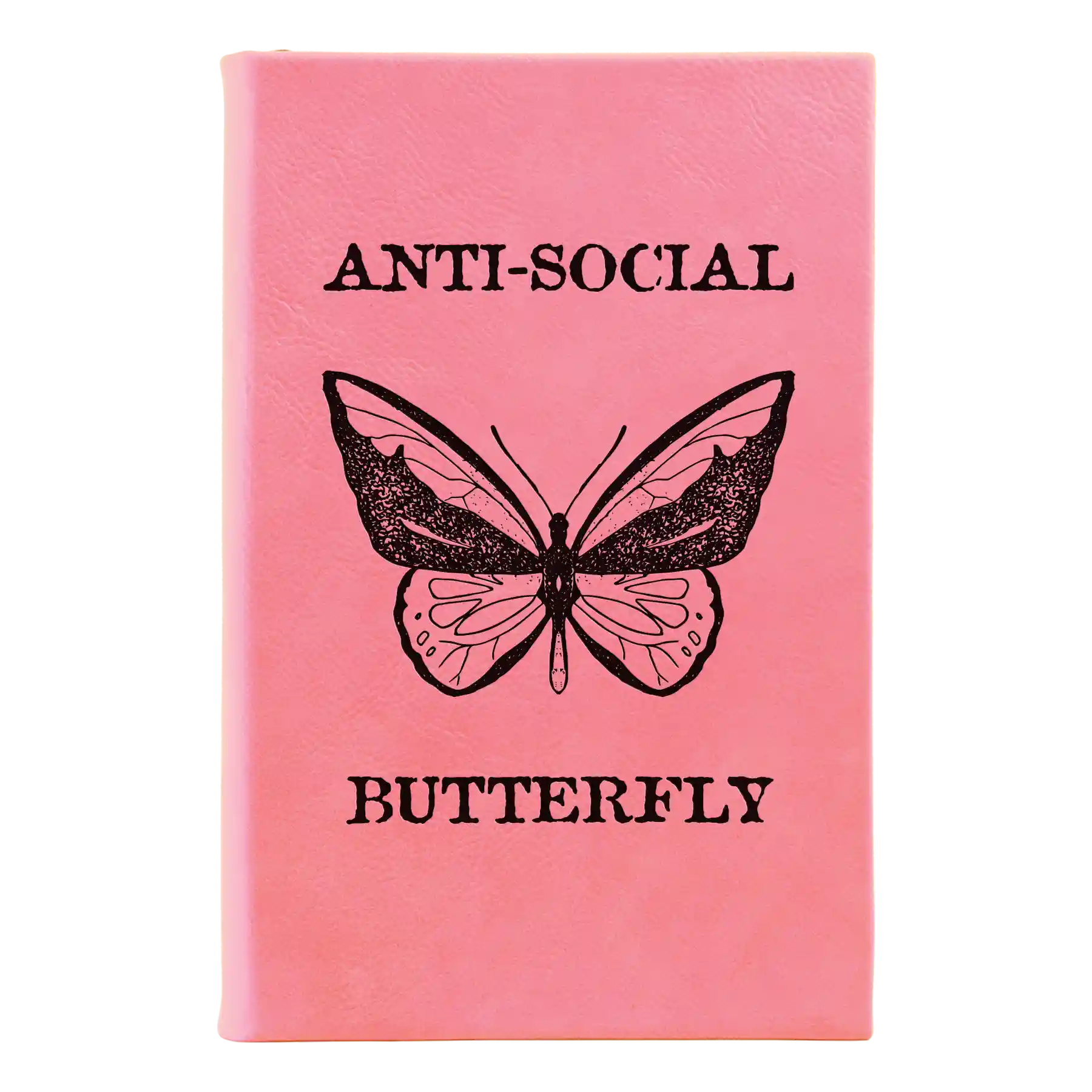 Anti-Social Butterfly Leatherette Journal (small) | Pink