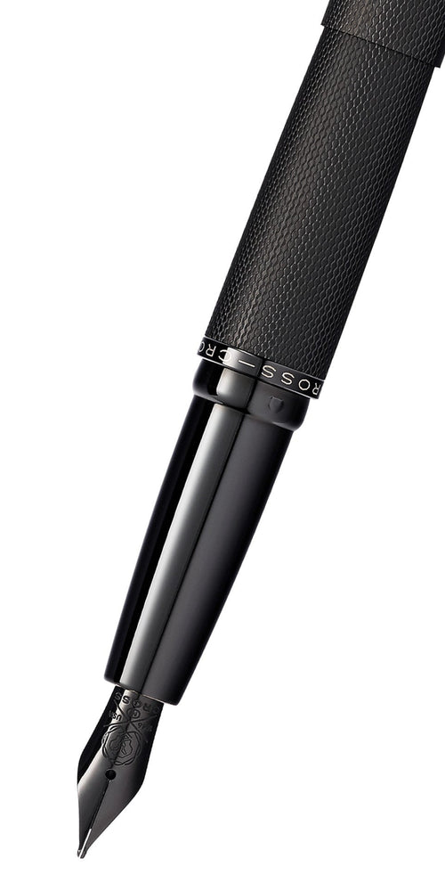 ATX® Brushed Black Stainless Steel Fine Nib Fountain Pen